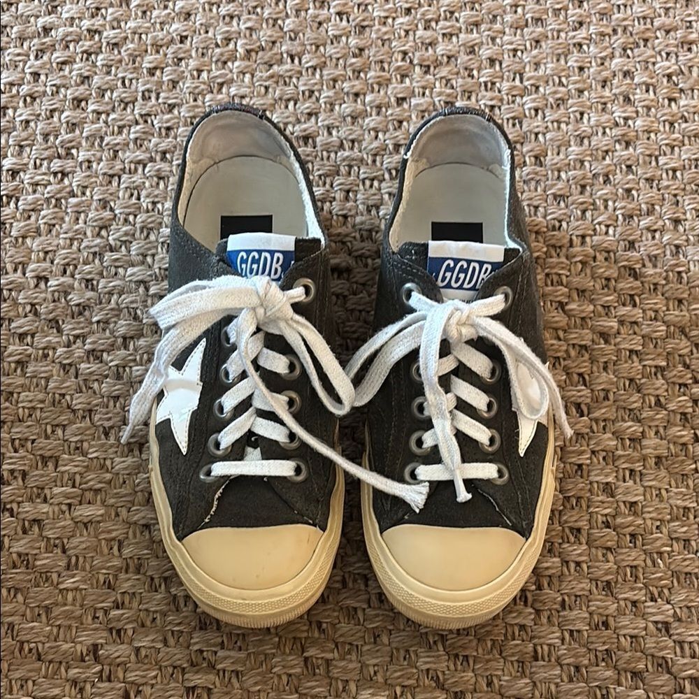 Golden Goose Gray and White Sneakers Vintage-Inspired Casual